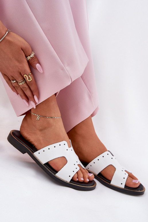 Zazoo 40326 s efektem laku  Pantofle  bílé