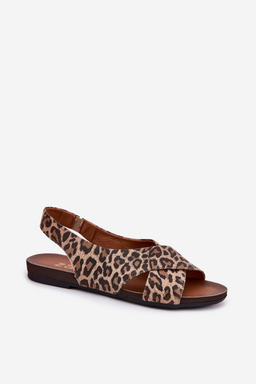 Žabky   se vzory leopardí kožešiny hnědá Zazoo 40407 Žabky   se vzory leopardí kožešiny hnědá Zazoo 40407