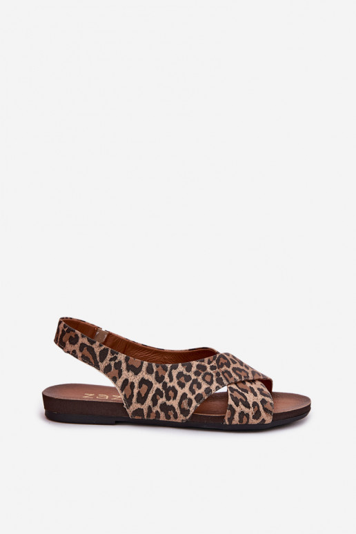 Žabky   se vzory leopardí kožešiny hnědá Zazoo 40407 Žabky   se vzory leopardí kožešiny hnědá Zazoo 40407