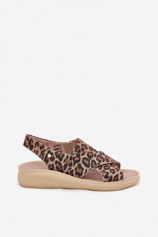 Zazoo 40392 Dámské sandály  se vzory leopardí kožešiny hnědá Zazoo 40392 Dámské sandály  se vzory leopardí kožešiny hnědá