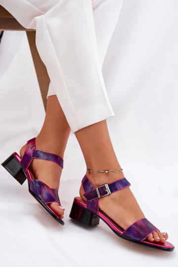 Dámské sandály  s podpatky  N6802-15 růžová