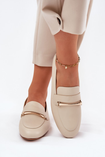  boty Dámské mokasíny  K6809-04 béžové