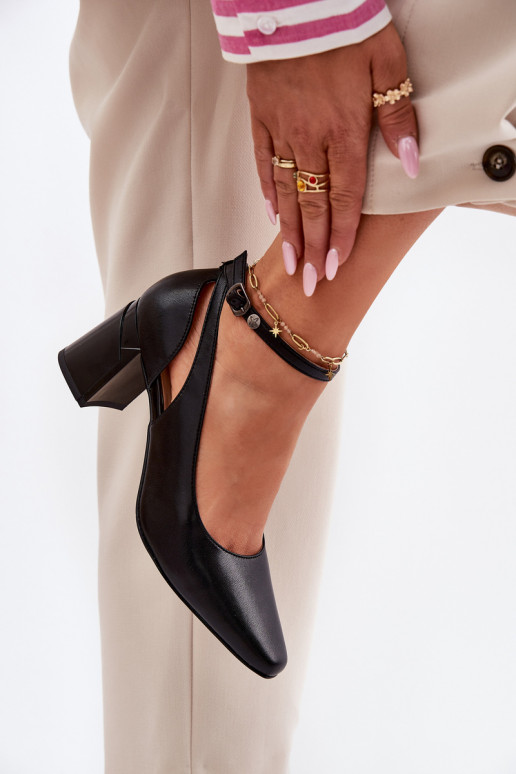 Obuv s podpatky  K6816-01 Černé  Obuv s podpatky  K6816-01 Černé