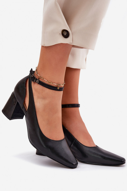 Obuv s podpatky  K6816-01 Černé  Obuv s podpatky  K6816-01 Černé