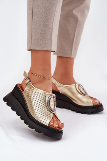 Dámské sandály   s ornamenty Artiker 56C0109 zlaté barvy