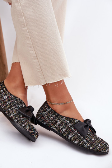 baleríny se stuhami Laura Messi 2921 Černé