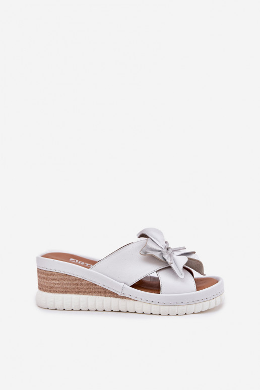 Pantofle     Artiker 54C0538 Bílá-stříbrné barvy