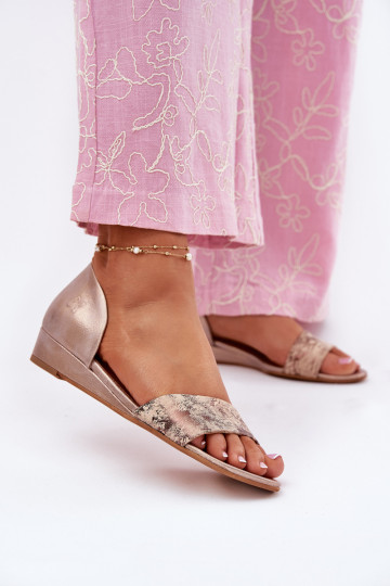 Dámské sandály  01971-71 zlaté barvy