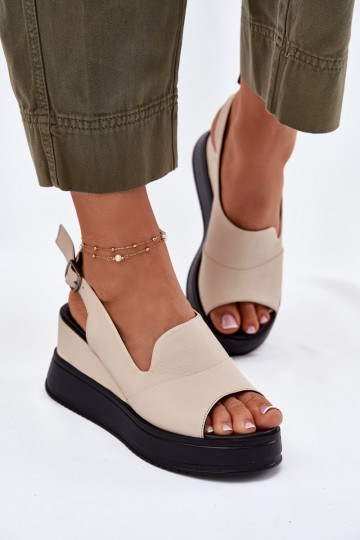   Sandály na platformě Artiker 54C0401 béžové
