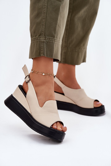   Sandály na platformě Artiker 54C0401 béžové 2