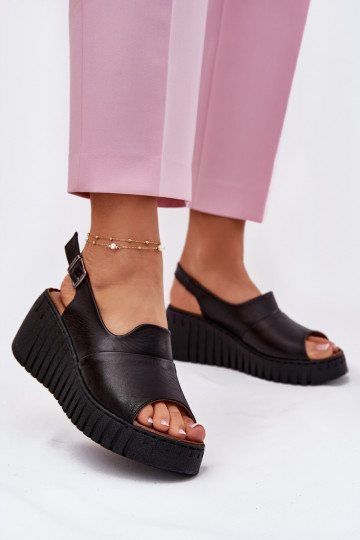 Dámské sandály Z Naturalnej Skóry  Artiker 54C0791 Černé