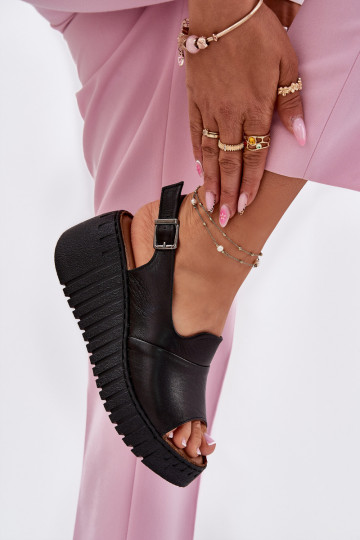 Dámské sandály Z Naturalnej Skóry  Artiker 54C0791 Černé 2