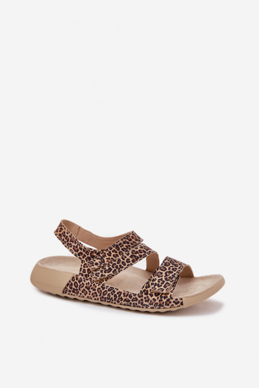 Dámské sandály  Zazoo K1004 se vzory leopardí kožešiny Dámské sandály  Zazoo K1004 se vzory leopardí kožešiny