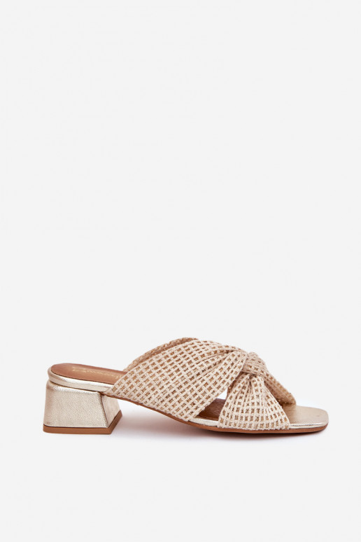 Dámské pantofle   06955-25 béžové-zlaté barvy