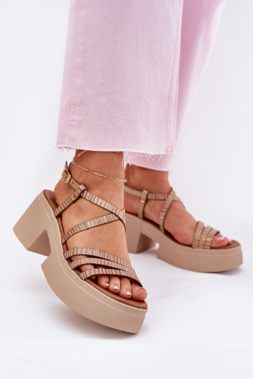 Dámské sandály   06990-25 zlaté barvy 2