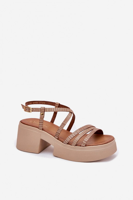 Dámské sandály   06990-25 zlaté barvy Dámské sandály   06990-25 zlaté barvy