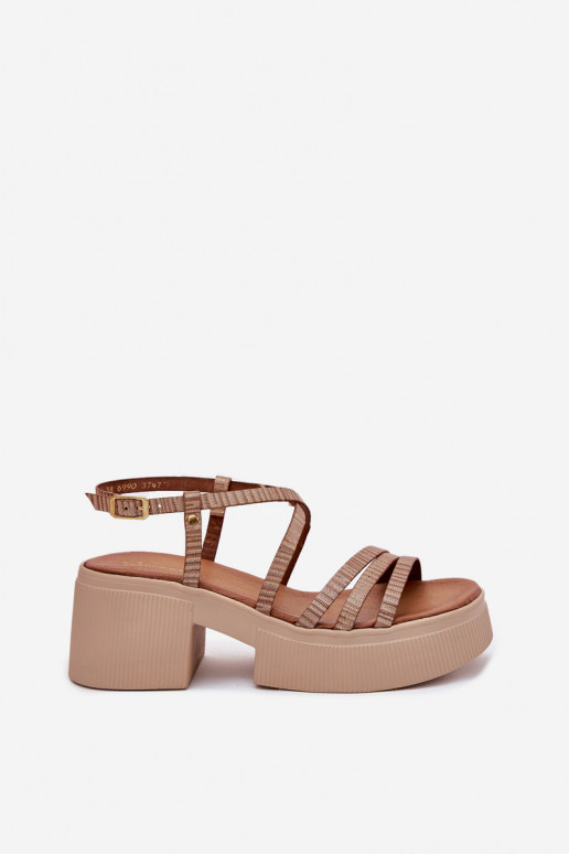 Dámské sandály   06990-25 zlaté barvy Dámské sandály   06990-25 zlaté barvy