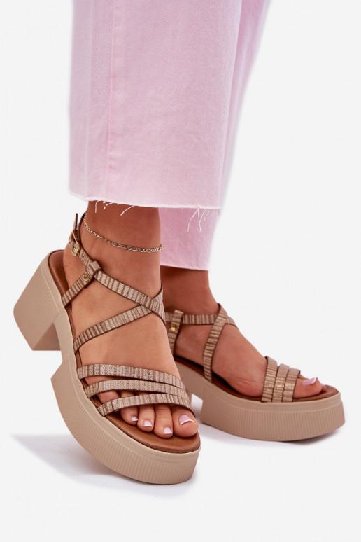 Dámské sandály   06990-25 zlaté barvy Dámské sandály   06990-25 zlaté barvy