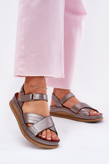 Dámské sandály  s platformou  L7064-35 šedá