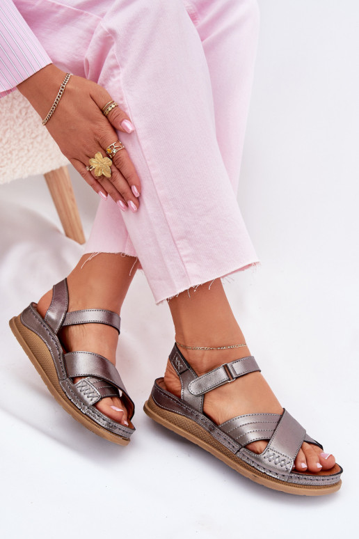 Dámské sandály  s platformou  L7064-35 šedá Dámské sandály  s platformou  L7064-35 šedá