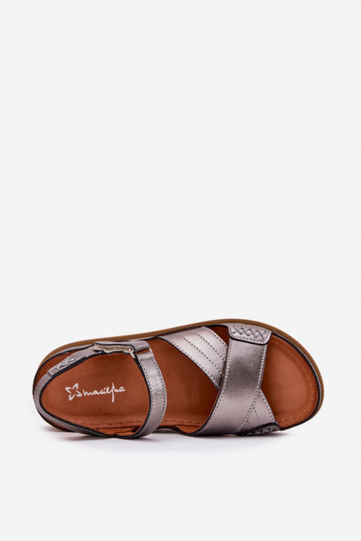 Dámské sandály  s platformou  L7064-35 šedá Dámské sandály  s platformou  L7064-35 šedá