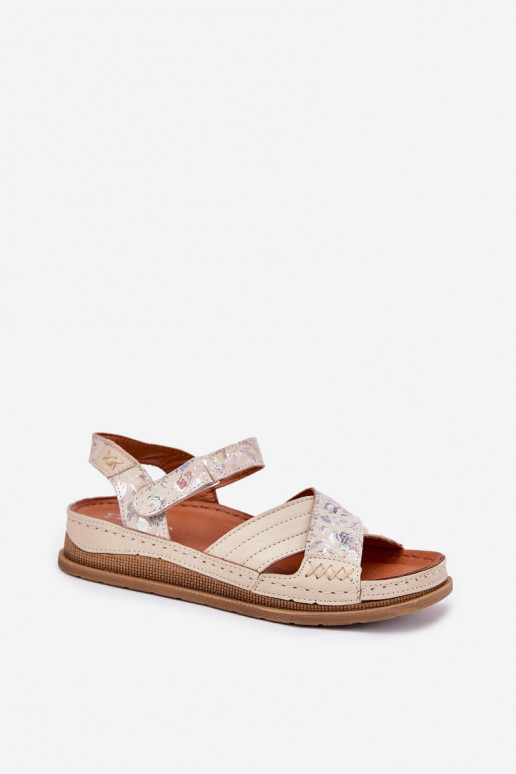 Dámské sandály  s platformou  L7064-37 slonová kost Dámské sandály  s platformou  L7064-37 slonová kost