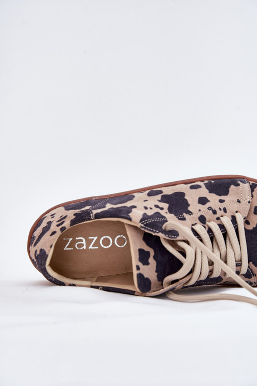 ze semiše ležérní boty Barefoot Łaty Zazoo N1120 hnědá-béžové ze semiše ležérní boty Barefoot Łaty Zazoo N1120 hnědá-béžové