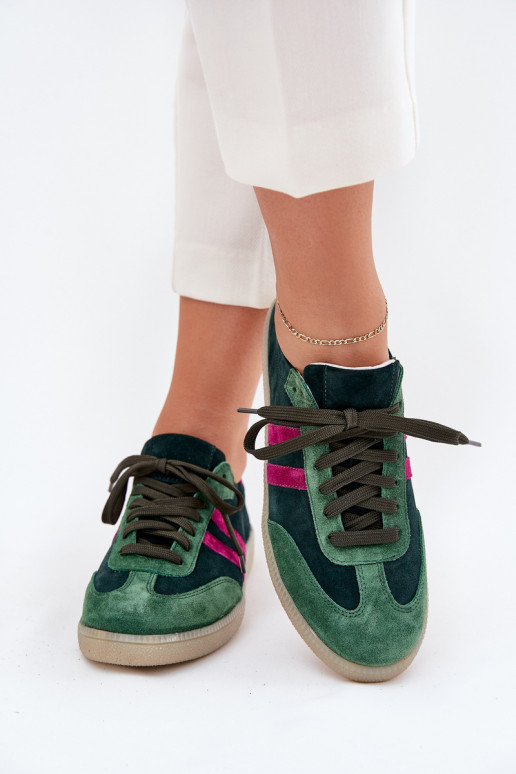 Zazoo N1068 ze semiše  Tenisky  khaki Zazoo N1068 ze semiše  Tenisky  khaki