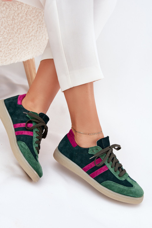 Zazoo N1068 ze semiše  Tenisky  khaki Zazoo N1068 ze semiše  Tenisky  khaki