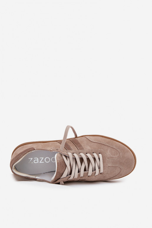 Zazoo N1068 ze semiše  Tenisky  béžové Zazoo N1068 ze semiše  Tenisky  béžové
