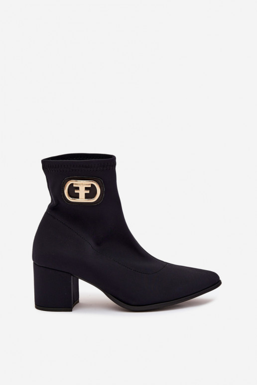 Dámské podpatky Ze zlaté barvym Detalem Zazoo 3128 Černé