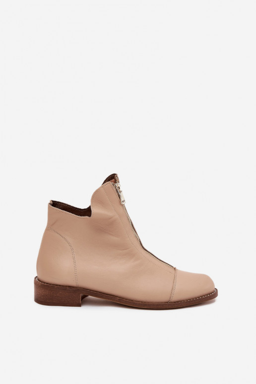 Dřeváky se zipy Zazoo 2785/079 béžové