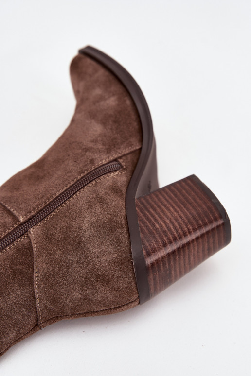 ze semiše dlouhé boty s podpatky  hnědá Lissara