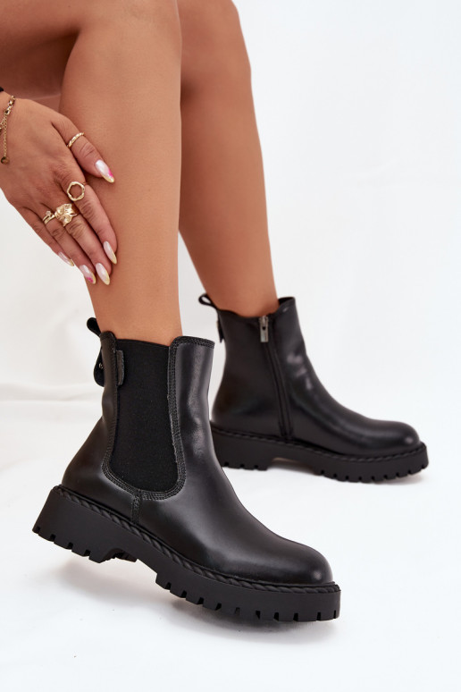 stylové podpatky  zateplené  Big Star OO274109 Černé  stylové podpatky  zateplené  Big Star OO274109 Černé