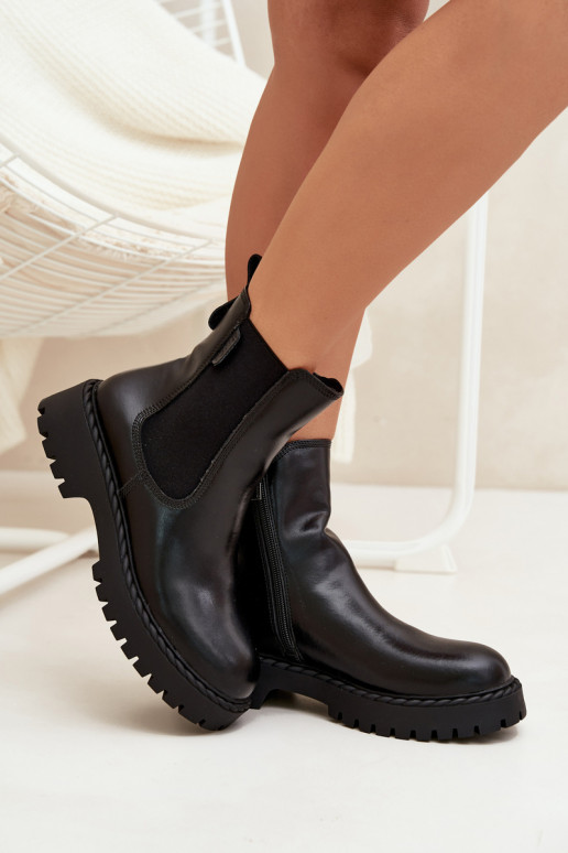 stylové podpatky  zateplené  Big Star OO274109 Černé  stylové podpatky  zateplené  Big Star OO274109 Černé