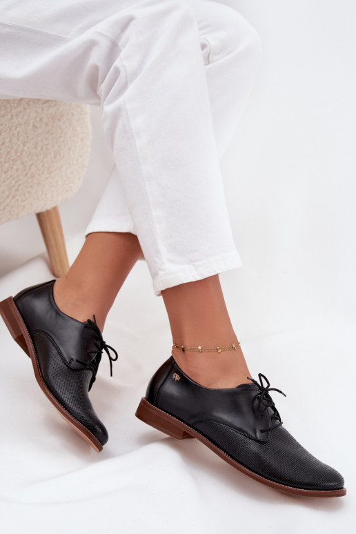 boty  Elegantní styl se šněrováním Zazoo 4238 Černé  boty  Elegantní styl se šněrováním Zazoo 4238 Černé