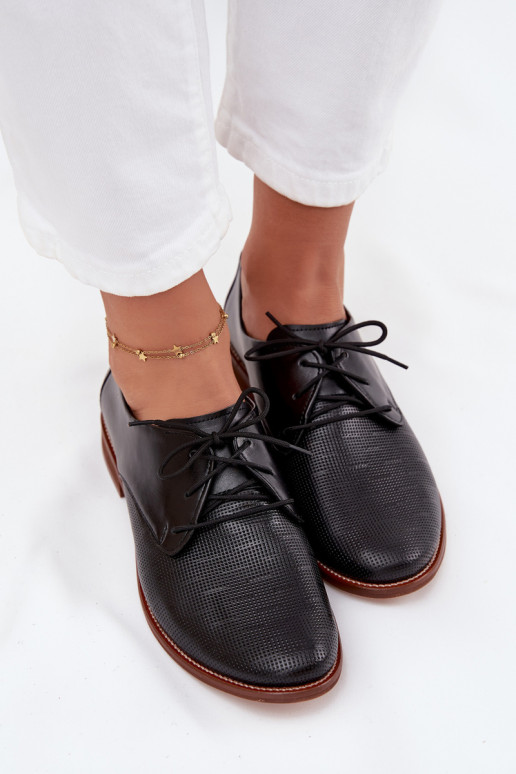 boty  Elegantní styl se šněrováním Zazoo 4238 Černé  boty  Elegantní styl se šněrováním Zazoo 4238 Černé