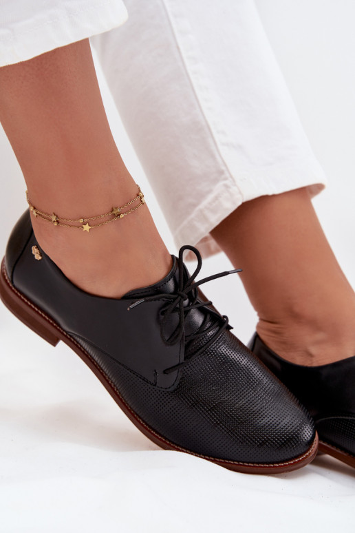 boty  Elegantní styl se šněrováním Zazoo 4238 Černé  boty  Elegantní styl se šněrováním Zazoo 4238 Černé