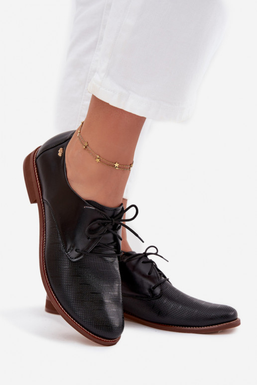 boty  Elegantní styl se šněrováním Zazoo 4238 Černé  boty  Elegantní styl se šněrováním Zazoo 4238 Černé