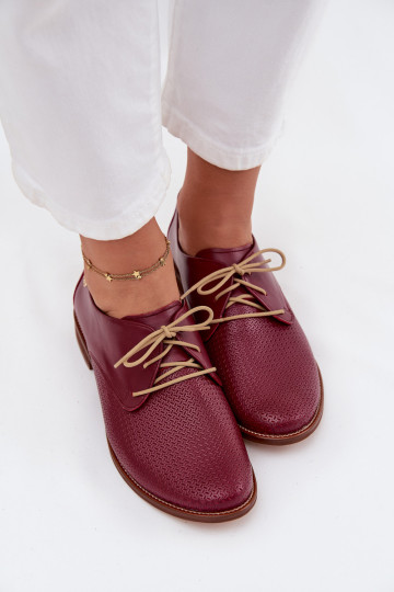  boty  Elegantní styl se šněrováním Zazoo 4238 vínová