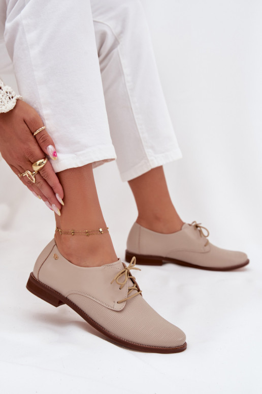 boty  Elegantní styl se šněrováním Zazoo 4238 béžové  boty  Elegantní styl se šněrováním Zazoo 4238 béžové