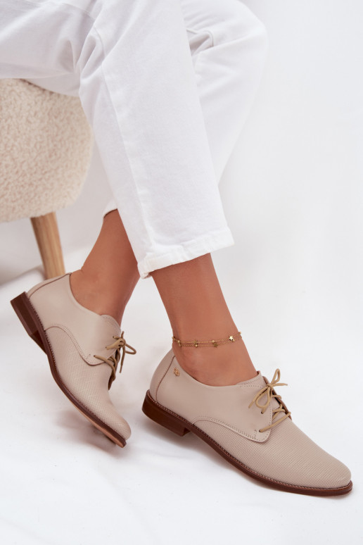 boty  Elegantní styl se šněrováním Zazoo 4238 béžové  boty  Elegantní styl se šněrováním Zazoo 4238 béžové