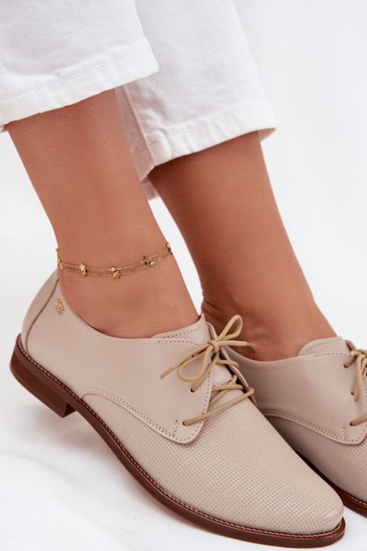 boty  Elegantní styl se šněrováním Zazoo 4238 béžové  boty  Elegantní styl se šněrováním Zazoo 4238 béžové