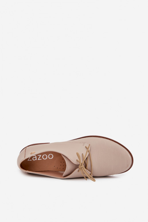 boty  Elegantní styl se šněrováním Zazoo 4238 béžové  boty  Elegantní styl se šněrováním Zazoo 4238 béžové