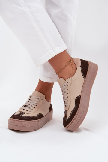 Tenisky  s platformou Zazoo N1269S2 béžové