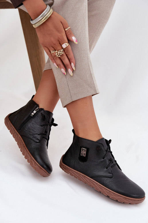  boty Barefoot   Detalem Zazoo 30072 Černé