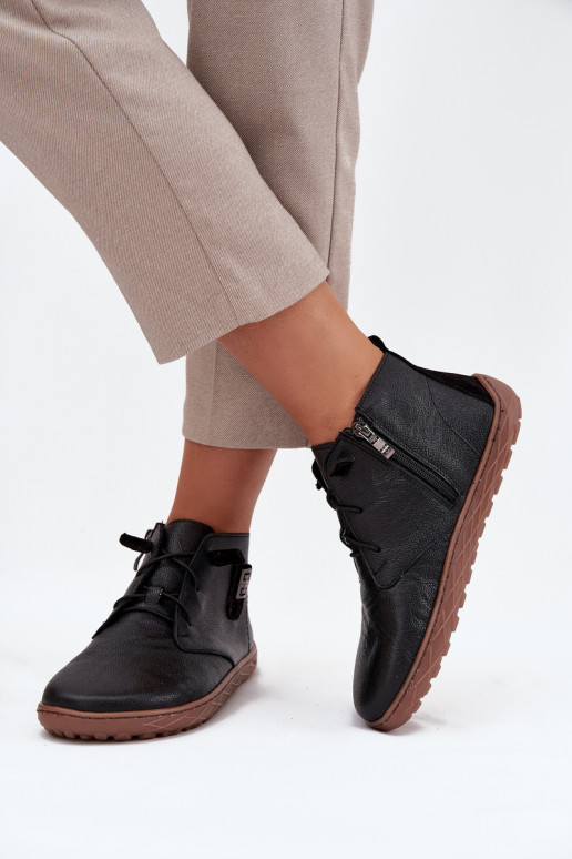  boty Barefoot   Detalem Zazoo 30072 Černé