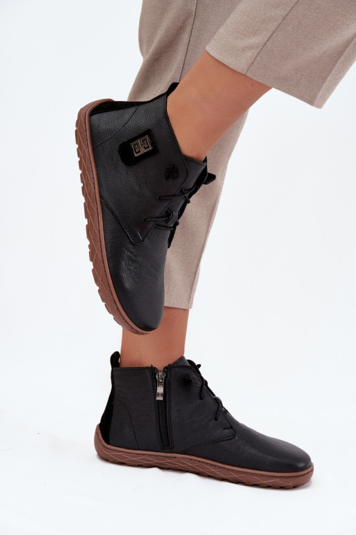  boty Barefoot   Detalem Zazoo 30072 Černé