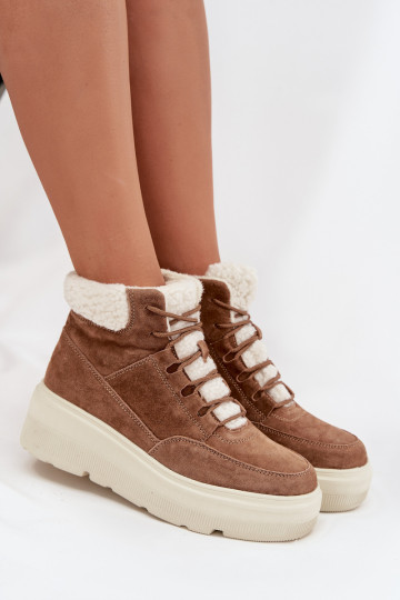 ze semiše Sněhule  se zateplením s platformou Vinceza 95354 Camel