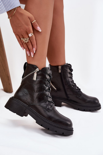 Dřeváky Dámské boty  zateplené Big Star SS274452 Černé